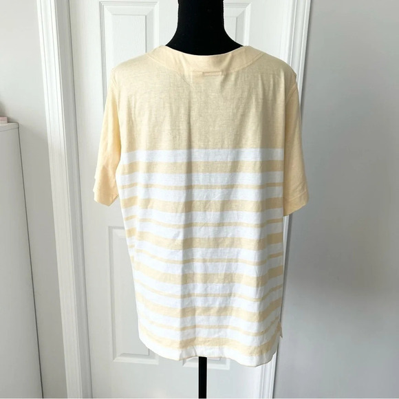Vintage Tail Baby Yellow Striped Golf Embroidery Relaxed Fit Cotton Short Sleeve - Picture 3 of 12